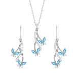 Silver Butterfly Pendant Set
