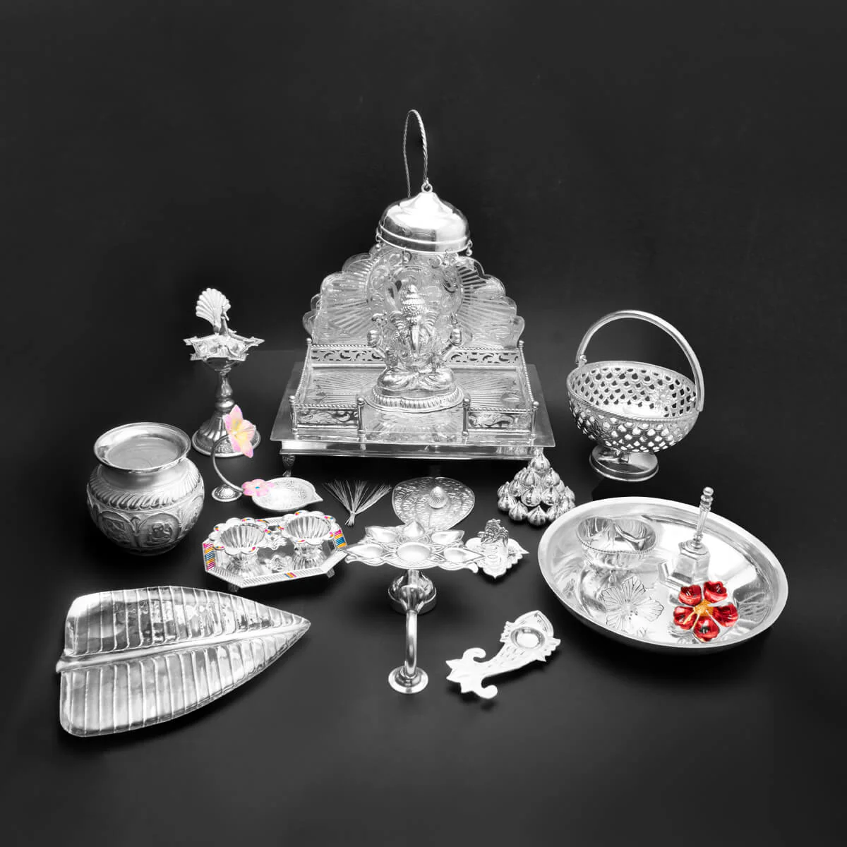 puja set Silver Pooja Set-925 - Image 1