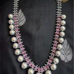Yoshita Silver Kempu Necklace & Earrings (Oxidised)